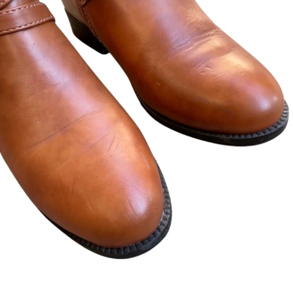 Wanted Women' 7.5 Brown & Gold Decor Zip Closure Synthetic Leather Ankle Boots - Picture 8 of 15